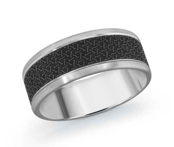 JONC EN OR 14K ET FIBRE DE CARBONE - ML MRDA119W - MALO 