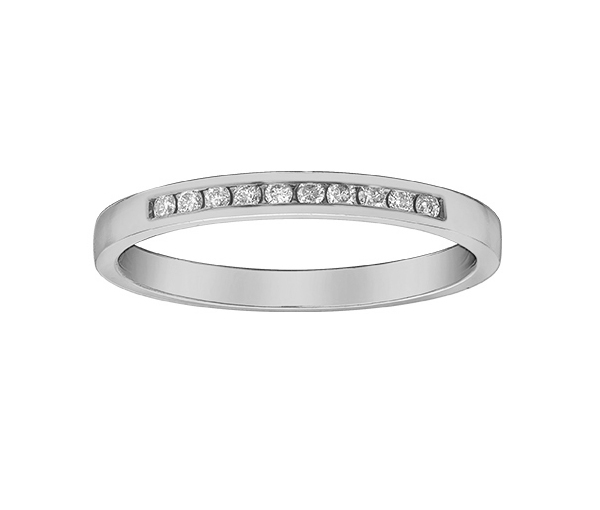 JONC SEMI-ÉTERNITÉ EN OR 10K SERTI DE DIAMANTS - CR DX552W10 - BIJOUX CANADIEN