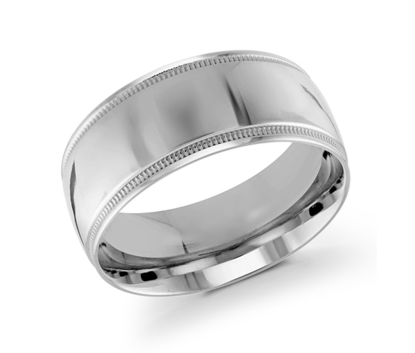 JONC EN OR 10MM DE LARGEUR AVEC MOTIF MILGRAIN SUR LES CÔTÉS - ML J102/10WL10 - MALO 