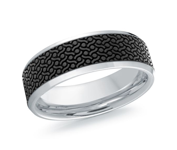 JONC EN OR 14K ET FIBRE DE CARBONE - ML MRDA041W - MALO 