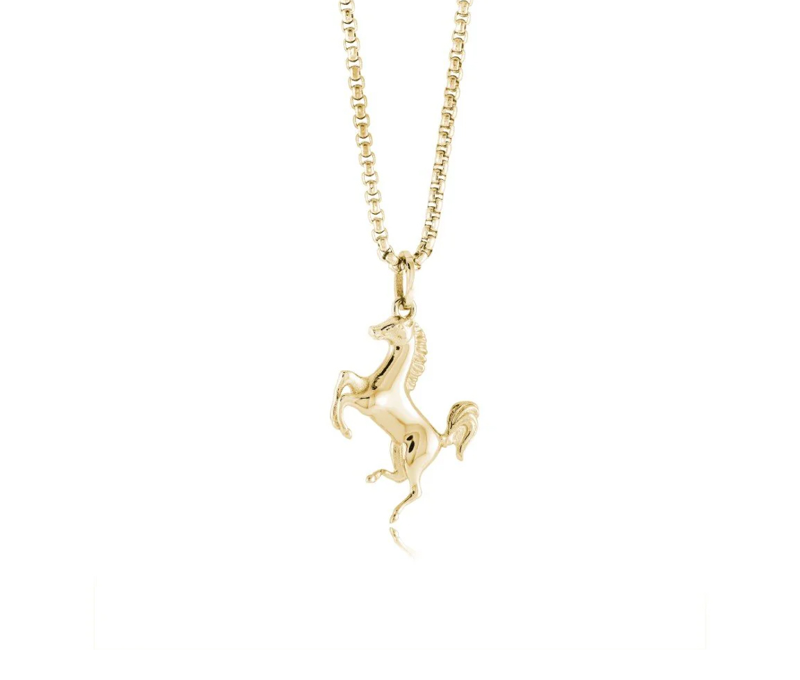PENDENTIF CHEVAL ET SA CHAINE - IG SP468GO - VÉLORIA