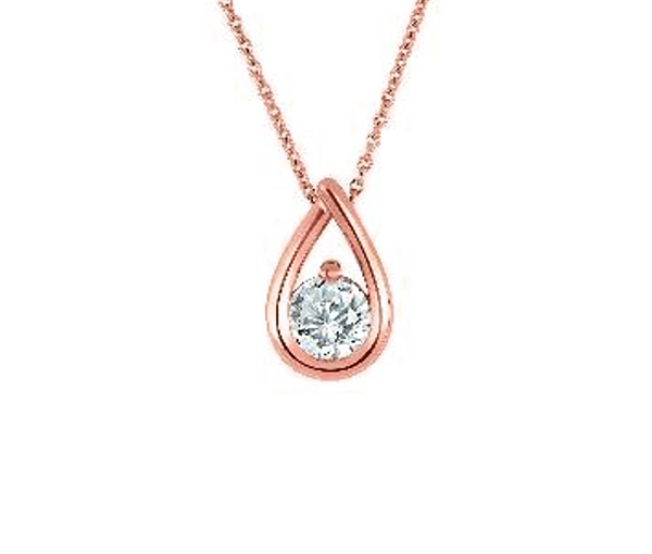 PENDENTIF SOLITAIRE EN OR SERTI D'UN DIAMANT DE LABORATOIRE - BH LGG152PR50 - BEVERLY HILLS