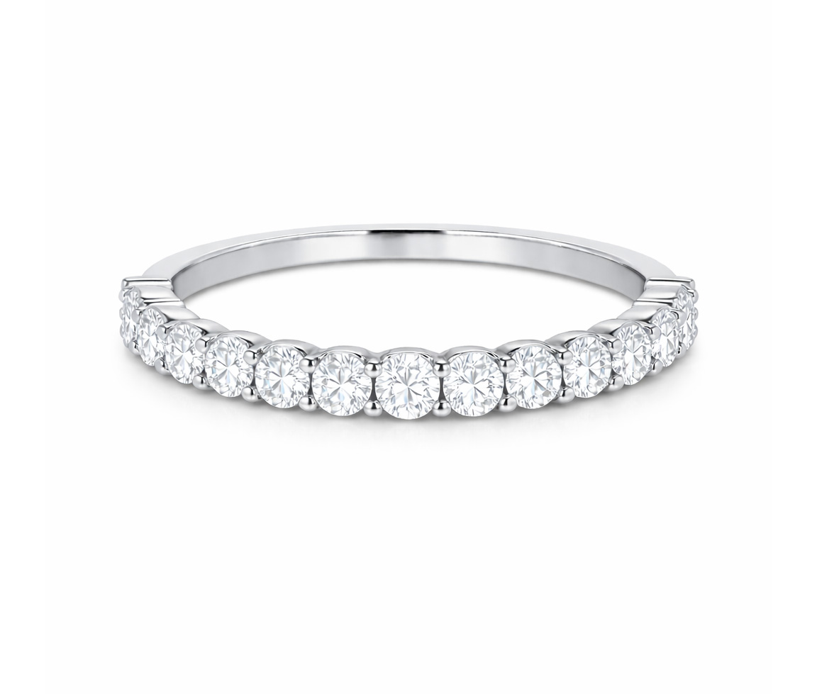 JONC SEMI-ÉTERNITÉ EN OR SERTI DE DIAMANTS DE LABORATOIRE - DG LR397W - DIAMANT LABO