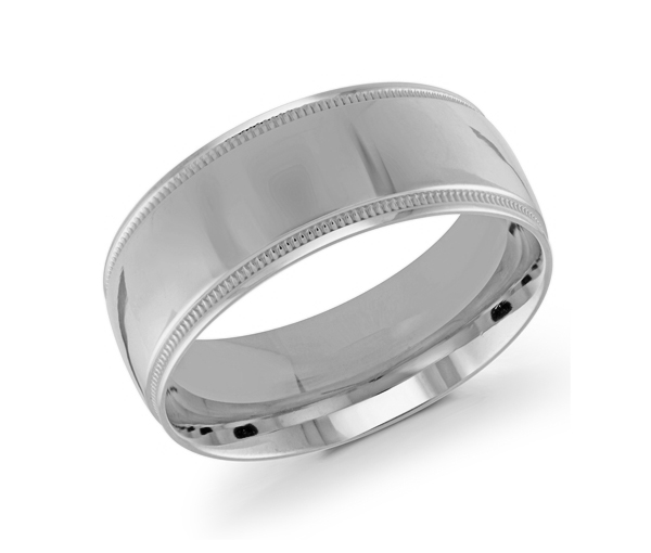 JONC EN OR 9MM DE LARGEUR AVEC MOTIF MILGRAIN SUR LES CÔTÉS - ML J102/9WL14 - MALO 