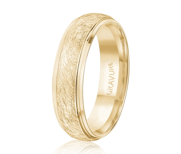 JONC EN OR OU EN PLATINE AVEC MOTIF SCRATCH AU CENTRE - ML GH1290Y18 - MALO 