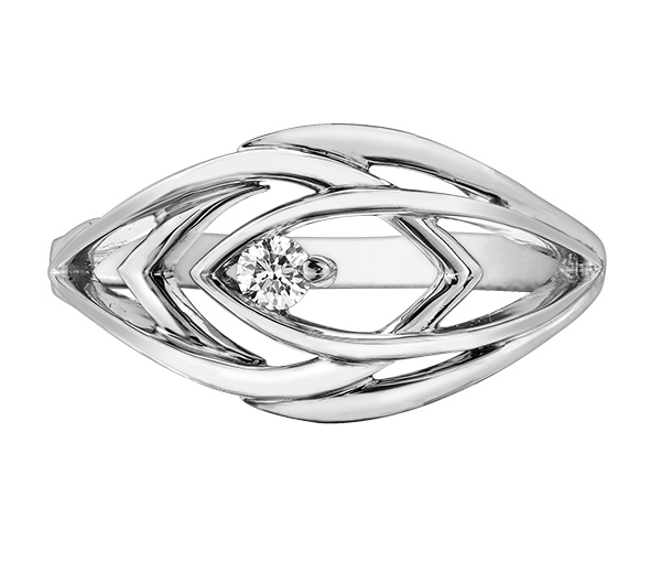 BAGUE EN OR SERTIE D'UN DIAMANT CANADIEN - CR ML402W - BIJOUX CANADIEN