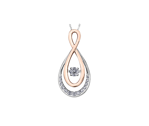PENDENTIF EN OR AVEC UN DIAMANT CANADIEN DANSANT - CR AM369RW - DIAMANT CANADIEN