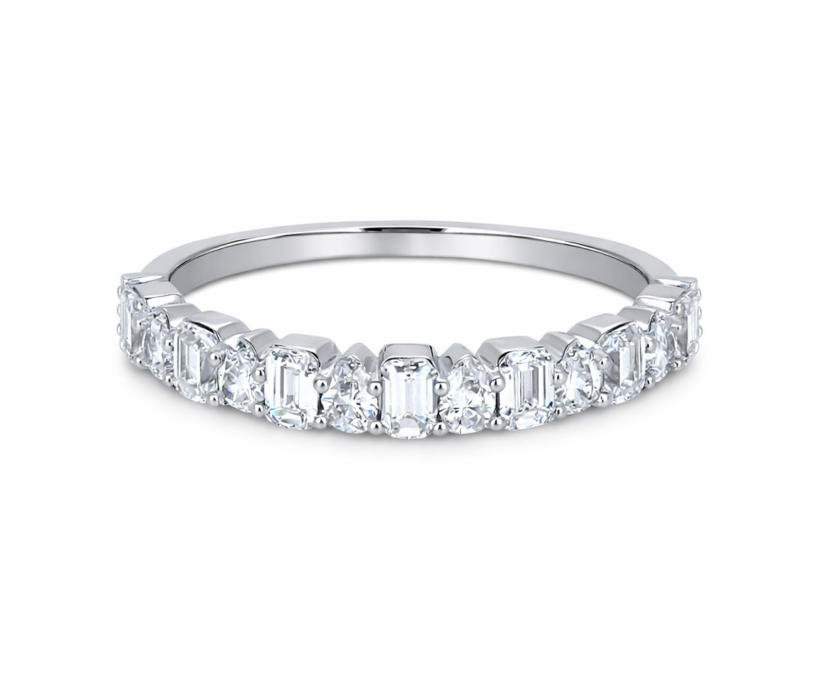 JONC SEMI-ÉTERNITÉ EN OR SERTI DE DIAMANTS DE LABORATOIRE - DG LR0243W - DIAMANT LABO