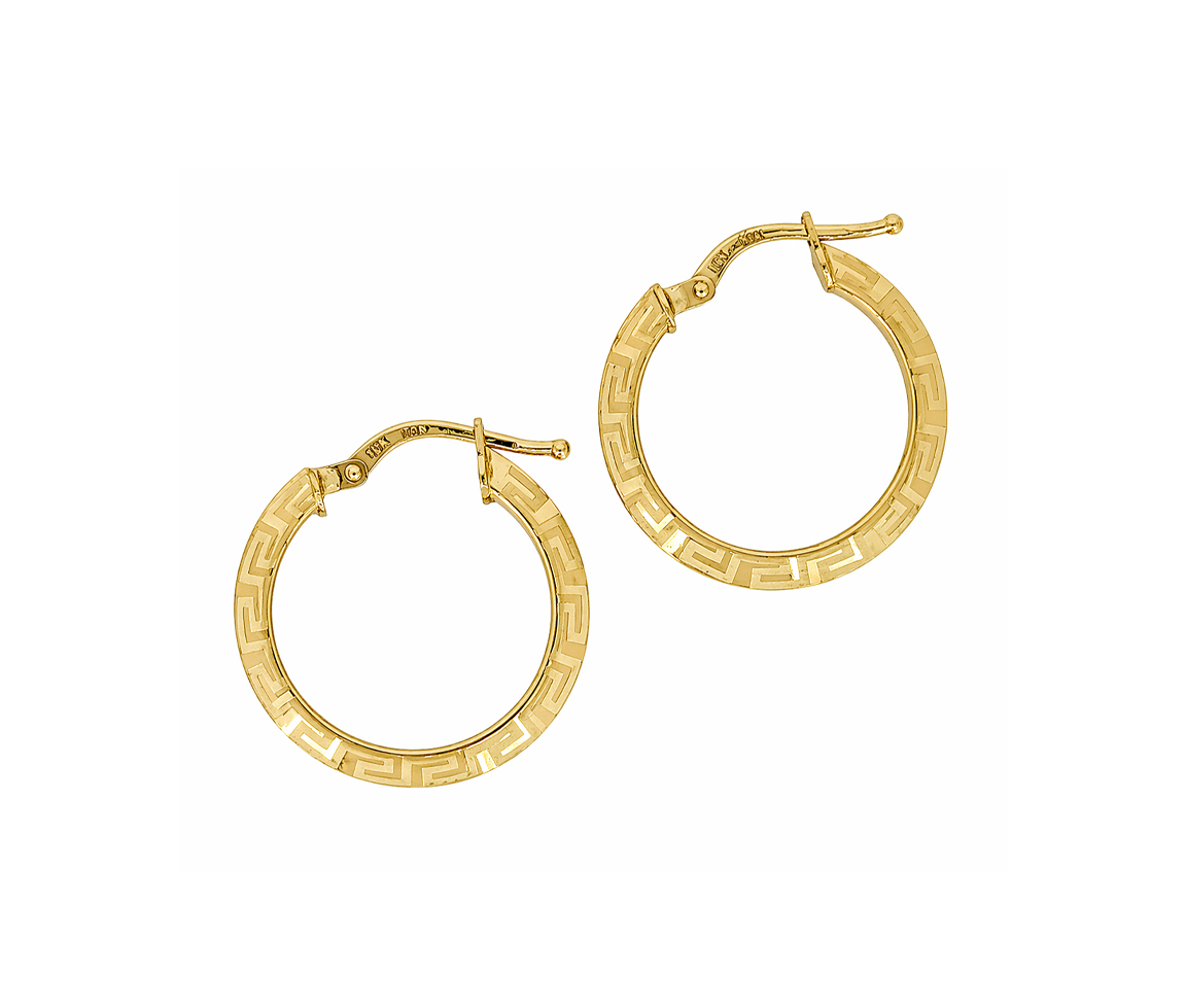 ANNEAUX EN OR MOTIF GRECQUE - S ANN06/15 - BIJOUX D'IMPORTATION
