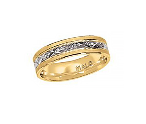 JONC EN OR CONFORT FIT TAILLÉ DIAMANT - ML JM343/6YW - MALO 
