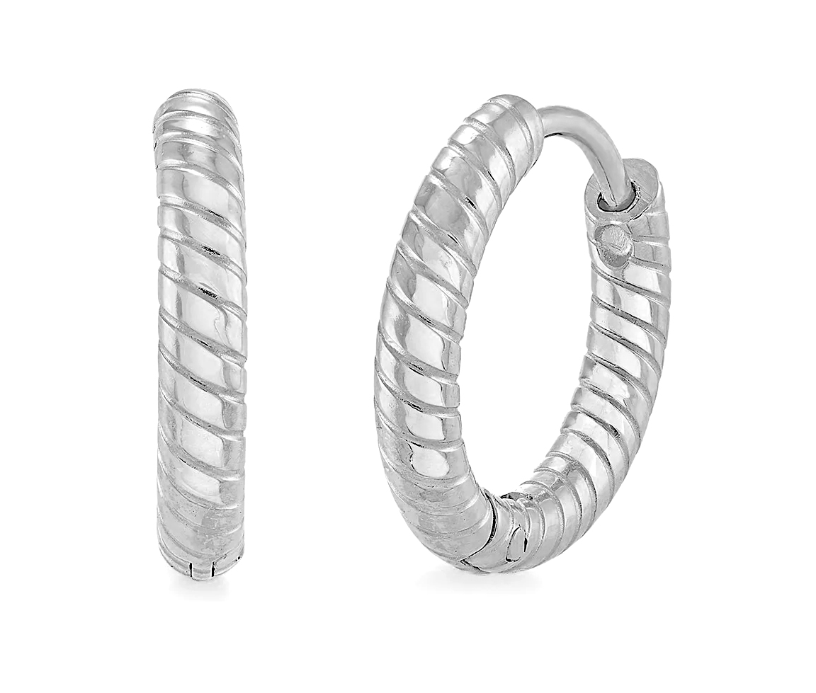 BOUCLES HUGGIES EN ACIER LIGNÉ - IG SEA434SI - VÉLORIA