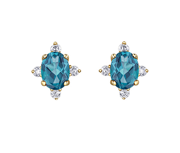 BOUCLES AVEC PIERRES DE NAISSANCES ET DIAMANTS - CR DX894YBT - BIJOUX CANADIEN
