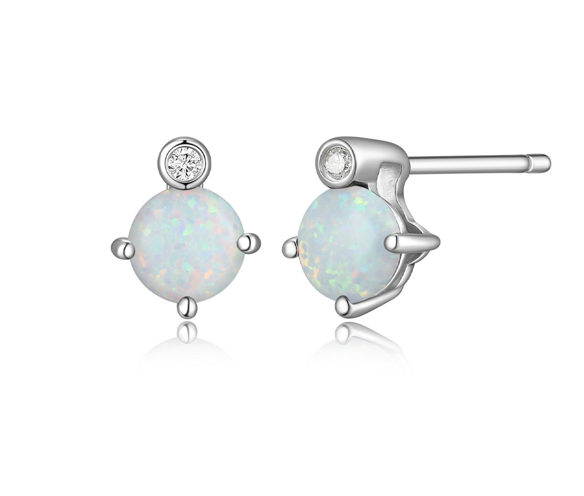 BOUCLES ELLE EN ARGENT RHODIE SERTIES DE PIERRES DE NAISSANCES VARIEES VERITABLES ET DE DIAMANTS DE LABORATIRE - PJ R2LCQ93958 - ELLE