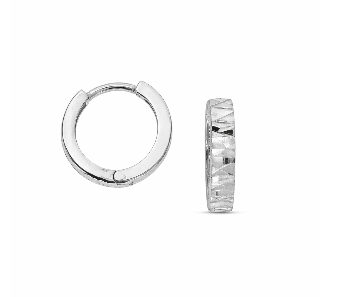 BOUCLES HUGGIES EN OR TAILLÉES DIAMANT - SJ HUG01W - BIJOUTERIE SUISSE INC.