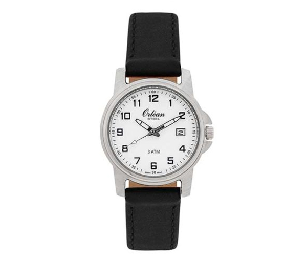 MONTRE ORLEAN ACIER FOND BLANC - BA ME3182NR - ORLEAN