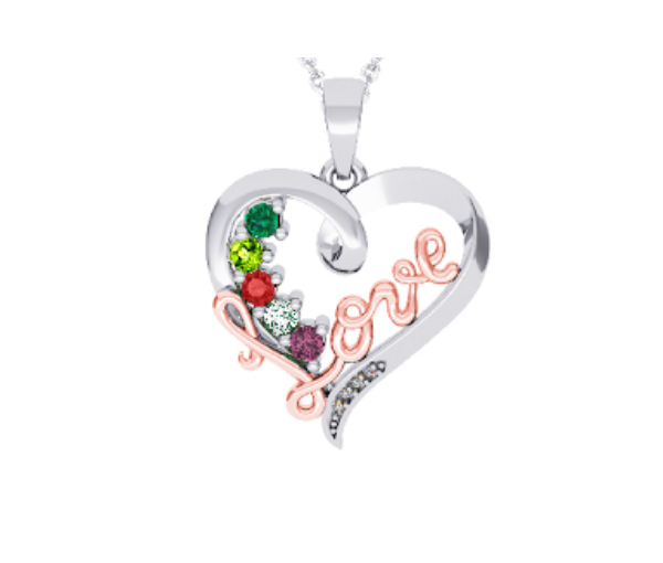 PENDENTIF FAMILIAL EN ARGENT ET EN OR SERTI DE PIERRES VÉRITABLES - BH FG102PAR14 - BEVERLY HILLS