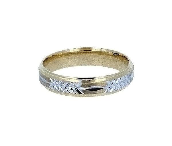JONC EN OR 2 TONS TAILLÉ DIAMANT - ML LCF046 - MALO 