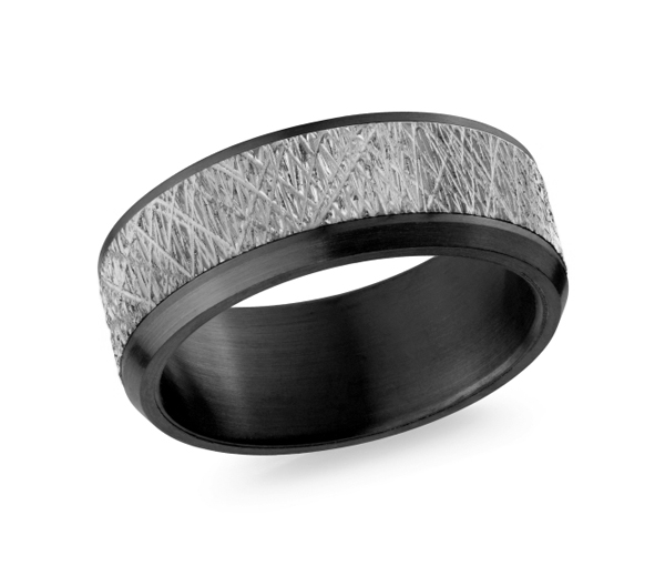 JONC EN CÉRAMIQUE NOIRE ET OR 14K - ML MRDZ033W - MALO 