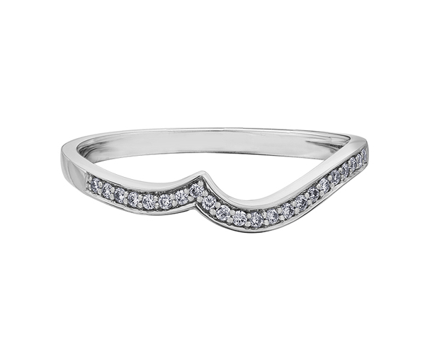 JONC EN OR 10K SERTI DE DIAMANTS - CR DX693W - BIJOUX CANADIEN