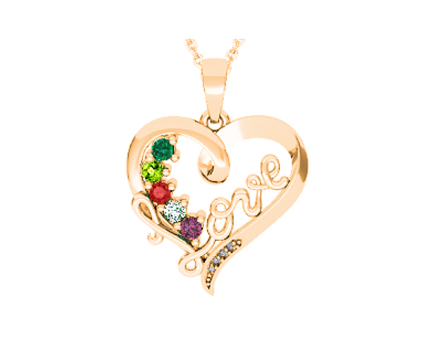 PENDENTIF FAMILIAL EN ARGENT ET EN OR SERTI DE PIERRES VÉRITABLES - BH FG102PYY14 - BEVERLY HILLS