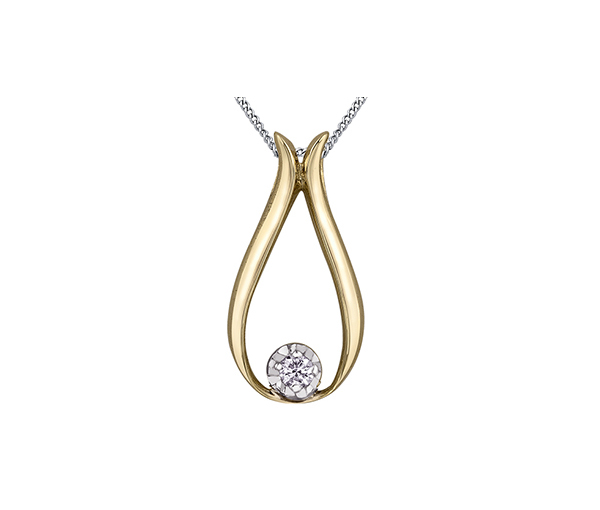 PENDENTIF EN OR 10K SERTI D'UN DIAMANT CANADIEN - CR AM535Y - DIAMANT CANADIEN