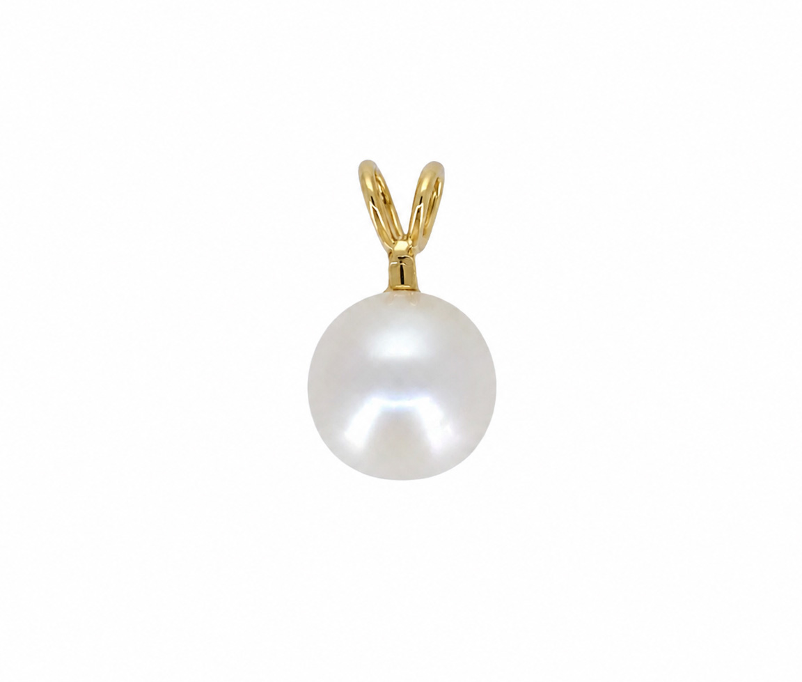 PENDENTIF EN OR 10K SERTI D'UNE PERLE D'EAU DOUCE - AR PED10YP354 - PERLE D'IMPORTATION