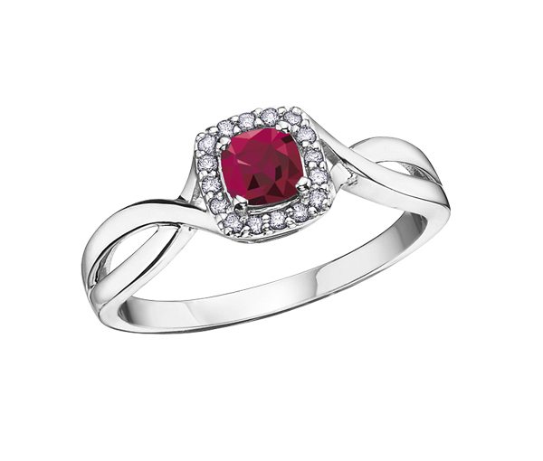 BAGUE EN OR AVEC PIERRE DE NAISSANCE VARIÉE - CR DX533RU - BIJOUX CANADIEN