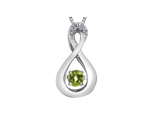 PENDENTIF PULSE EN OR SERTI D'UNE PIERRE DE NAISSANCE DIVERSE ET DE DIAMANTS - CR DX666WPER - BIJOUX CANADIEN