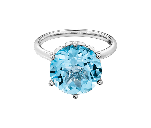 BAGUE EN OR JAUNE, ROSE OU BLANC SERTIE D'UNE PIERRE VARIÉE - CR DX680WBT - BIJOUX CANADIEN