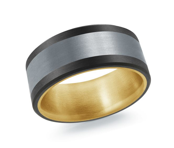 JONC EN OR 14K/FIBRE DE CARBONE ET TANTALE - ML MRDTN037Y - MALO 