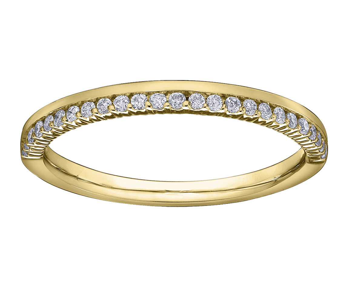 JONC SEMI-ÉTERNITÉ EN OR 10K OU 14K SERTI DE DIAMANTS - CR DX748Y15 - BIJOUX CANADIEN