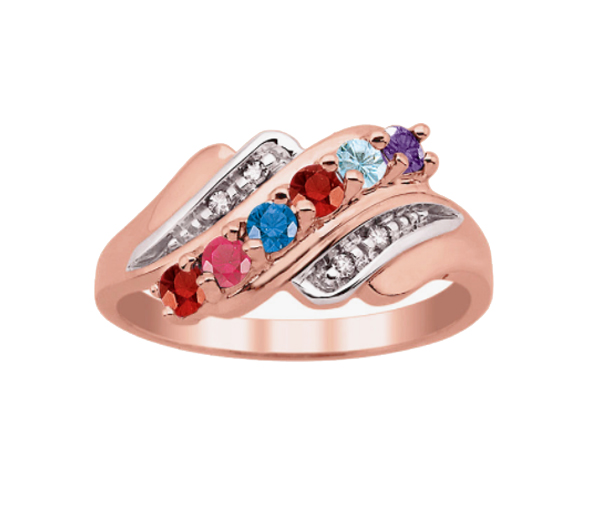 BAGUE FAMILIALE EN ARGENT OU EN OR SERTIES DE 3 À 7 PIERRES - PG 20033R - PERSONALIZED GEM