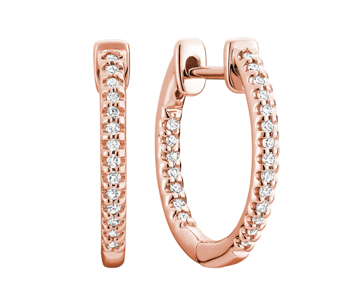 MAGNIFIQUES BOUCLES HUGGIES EN OR 10K SERTIES DE DIAMANTS - BR 130410014R - R.N.B.
