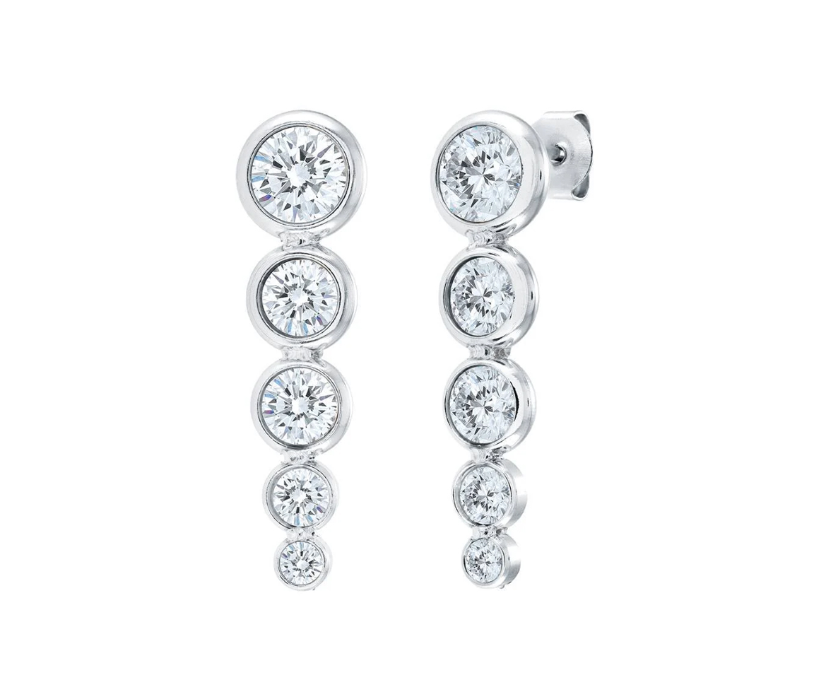 BOUCLES BAR AVEC CZ GRADUÉS - IG SEA475 - ITALGEM