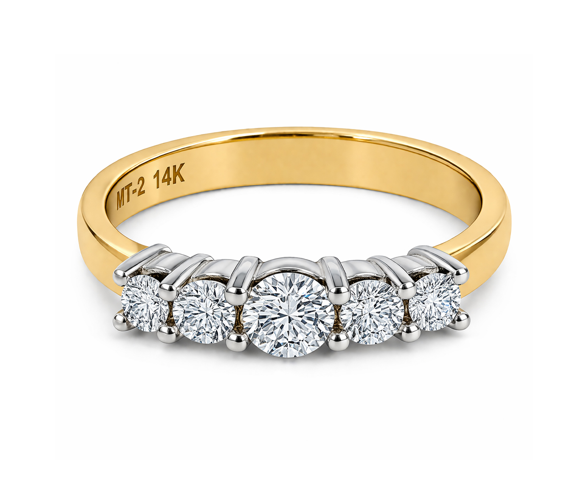 JONC EN OR AVEC DIAMANTS - MK 1551LY5 - FAIT AU CANADA