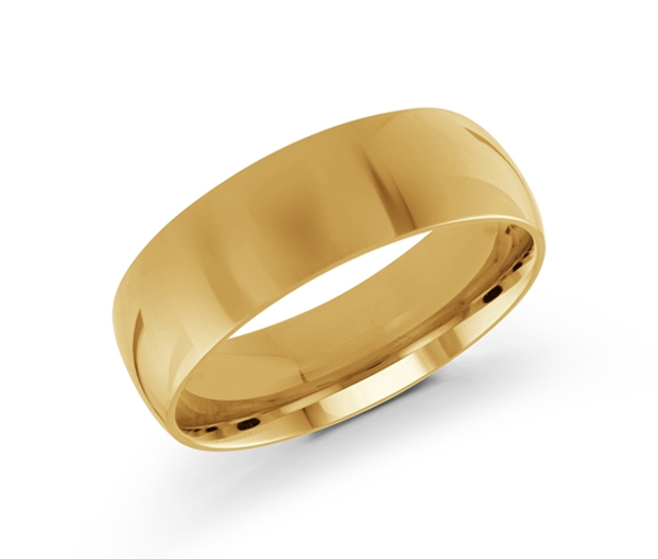 JONC DÔME UNI EN OR CONFORT FIT 7MM DE LARGEUR 1.2MM D'ÉPAISSEUR - ML J208/7Y10 - MALO 