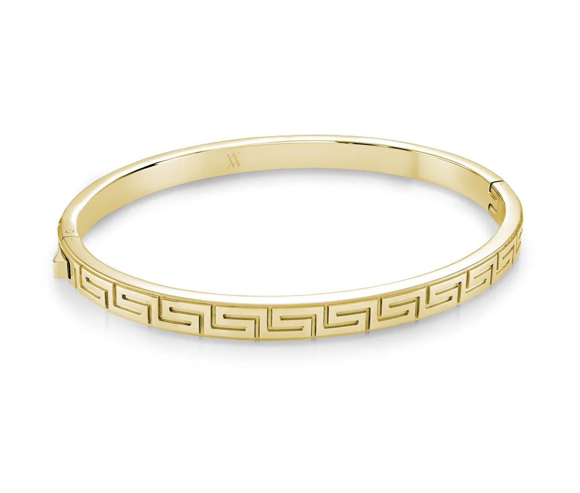 BRACELET BANGLE À MOTIF GRECQUE - IG SWBG126GO - VÉLORIA
