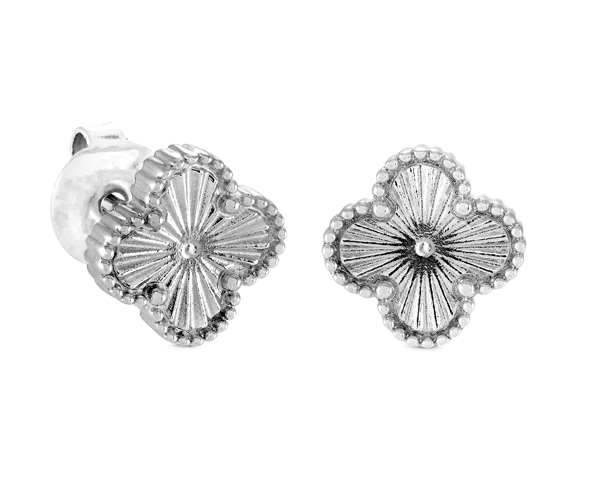 BOUCLES TRÈFLES FIXES EN ACIER OU ACIER/PVD OR - IG SEA480 - VELORIA