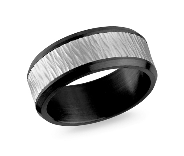 JONC EN CÉRAMIQUE NOIRE ET OR 14K - ML MRDZ009W - MALO 
