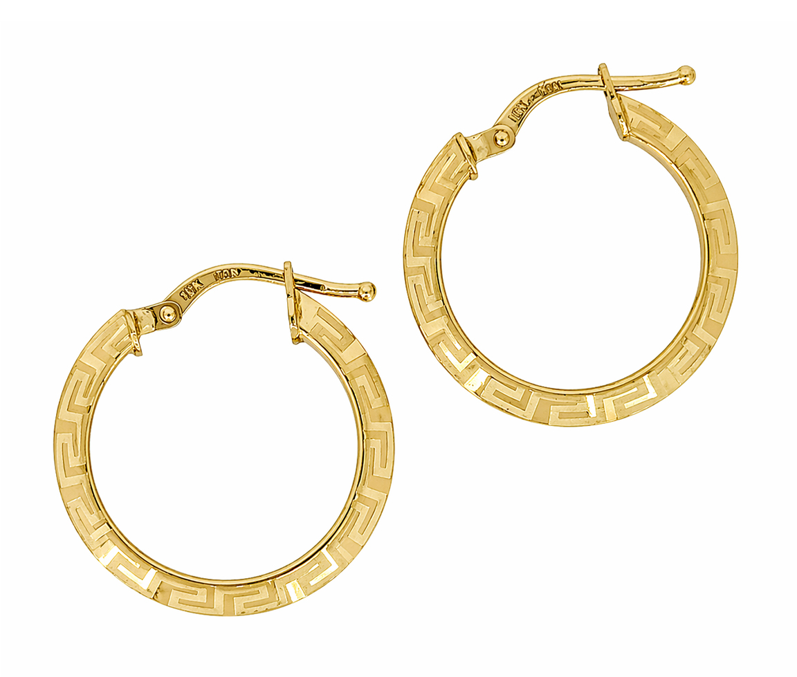 ANNEAUX EN OR MOTIF GRECQUE - S ANN06/20 - BIJOUX D'IMPORTATION