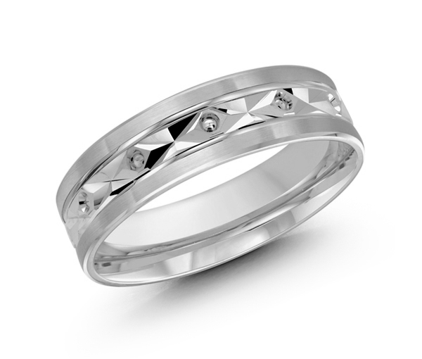 JONC EN OR 10K TAILLE DIAMANT AU CENTRE - ML FT086/6W1 - MALO 