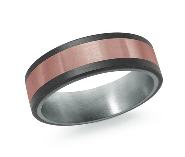 JONC EN TANTALE,OR 14K ET FIBRE DE CARBONE - ML MRDTS010P - MALO 