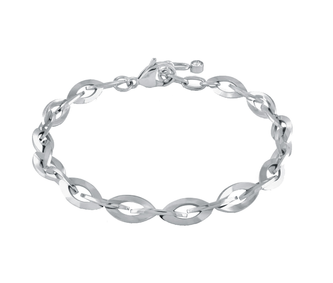 BRACELET EN ACIER MAILLE ROLO OVALE