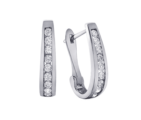 BOUCLES HUGGIES EN OR SERTIES DE DIAMANTS - CR DX845W15 - BIJOUX CANADIEN