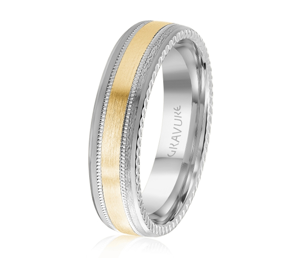 JONC EN OR OU EN PLATINE AVEC MOTIF MILGRAIN ET FESTONS SUR LES CÔTÉS - ML GH1208WY18 - MALO 