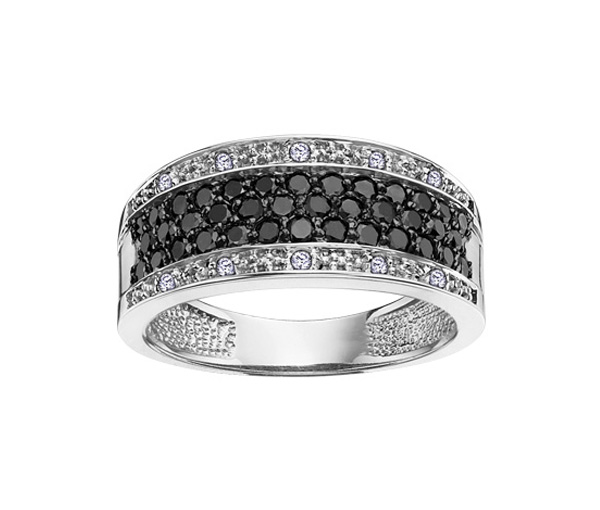 JONC EN OR BLANC OU ROSE SERTI DE DIAMANTS - CR DX614WBK - BIJOUX CANADIEN