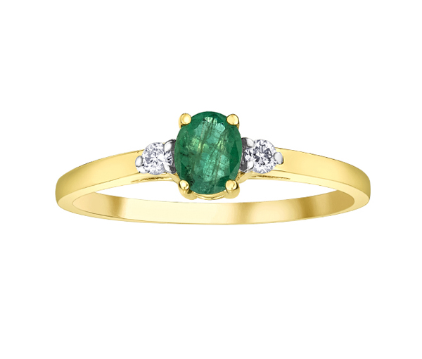 BAGUE EN OR AVEC PIERRES PRÉCIEUSES - CR DD7898YEM - BIJOUX CANADIEN