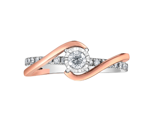 BAGUE EN OR 2 TONS SERTIE DE DIAMANTS - CR DD7939R - BIJOUX CANADIEN