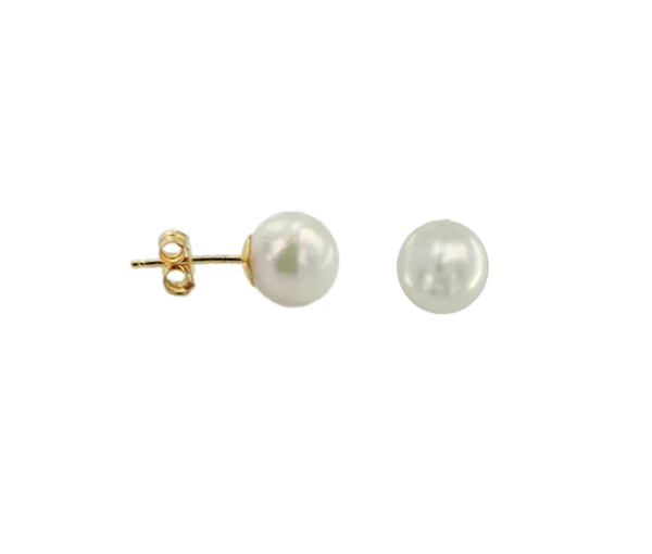 BOUCLES EN OR 10K SERTIES DE PERLE CULTURE - AR PR10YF354 - PERLE D'IMPORTATION