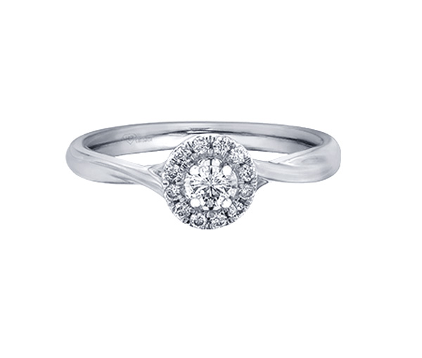 BAGUE EN OR 10K SERTIE D'UN DIAMANT CANADIEN ET DE DIAMANTS - CR AM363W30 - DIAMANT CANADIEN